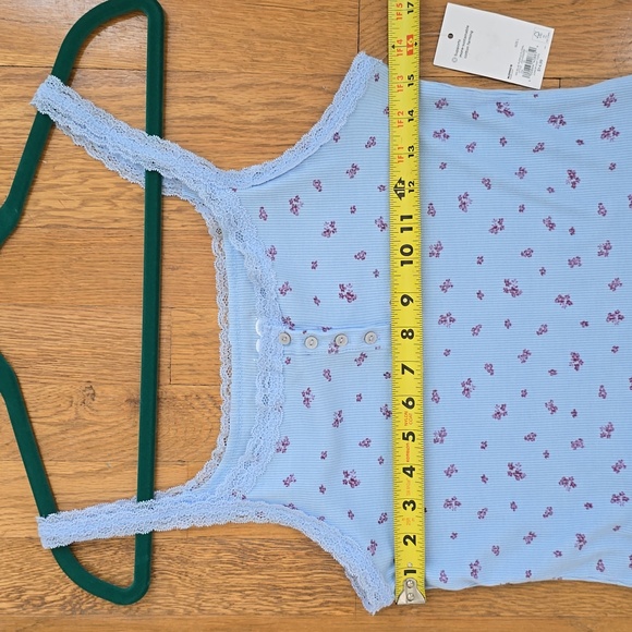 SO BRAND WOMENS JUNIOR SIZE BLUE WITH PURPLE FLOWERS TANK TOP SIZE LARGE - Picture 8 of 12